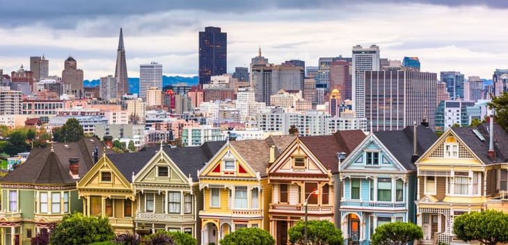 view of san francisco and alamo square