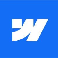 Webflow logo — a bold white ‘W’ shape on a bright blue background.
